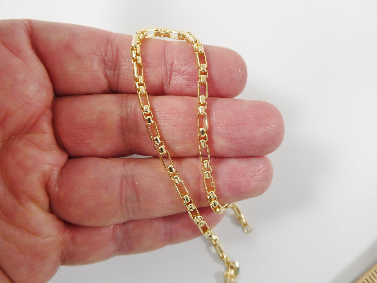 10 inch 18k gold filled ladies plain cable anklet bracelet