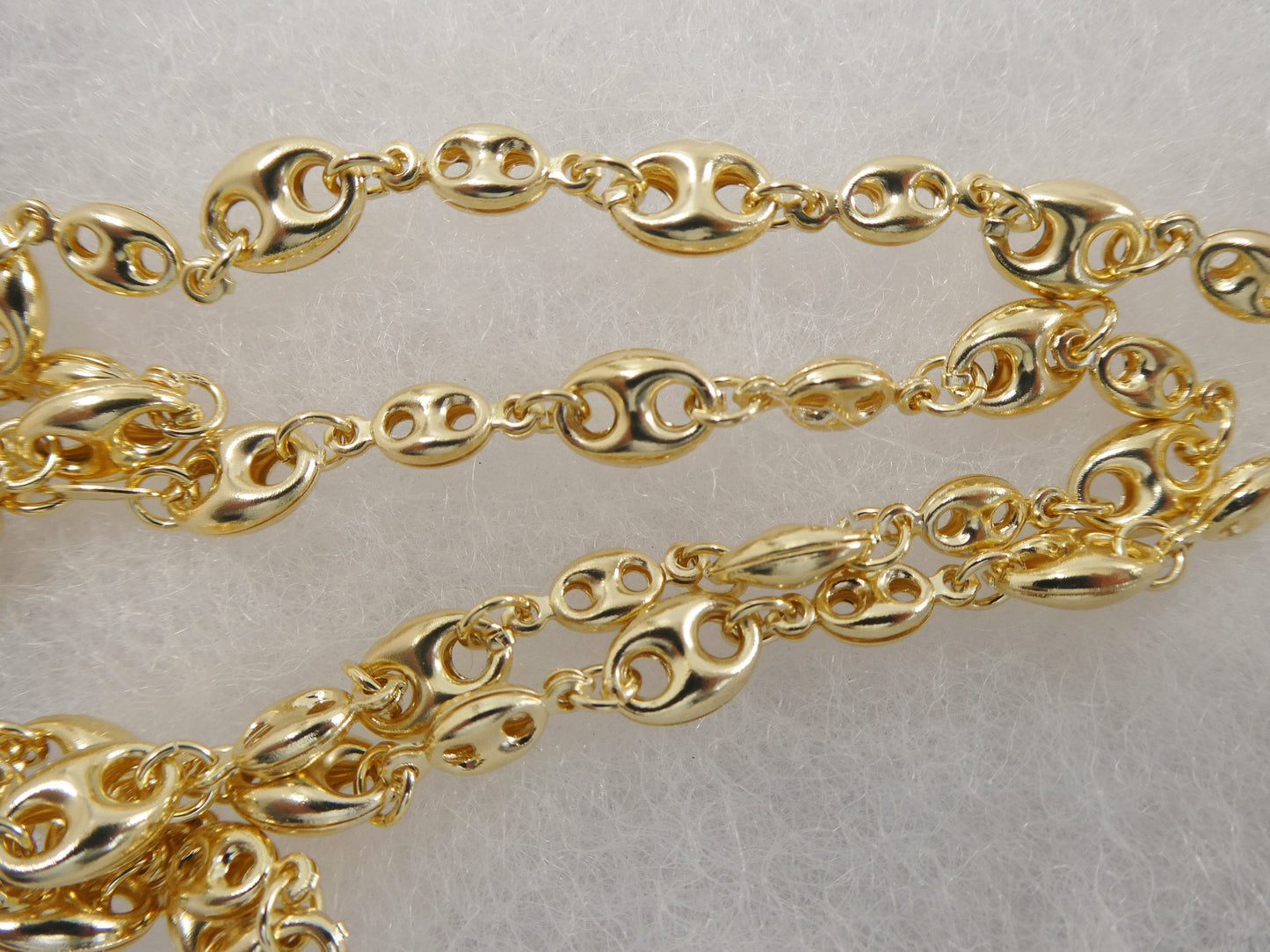 14k gold filled yellow gold puffed mariner necklace