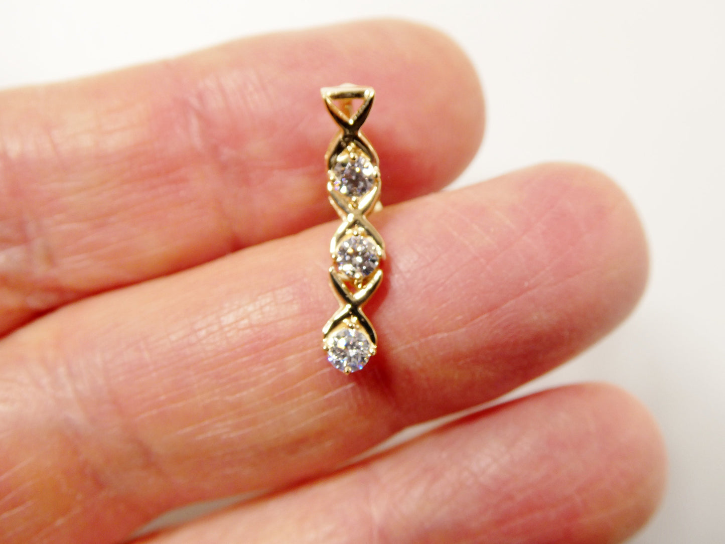 14k real solid yellow gold xoxo belly button dangle ring piercing