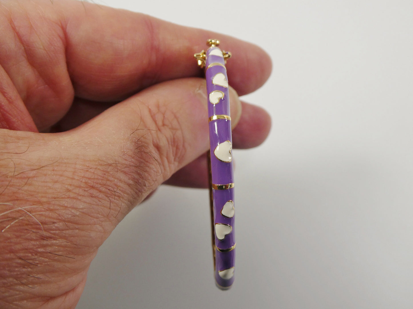 18k yellow gold filled 50mm purple enamel children bangle bracelet