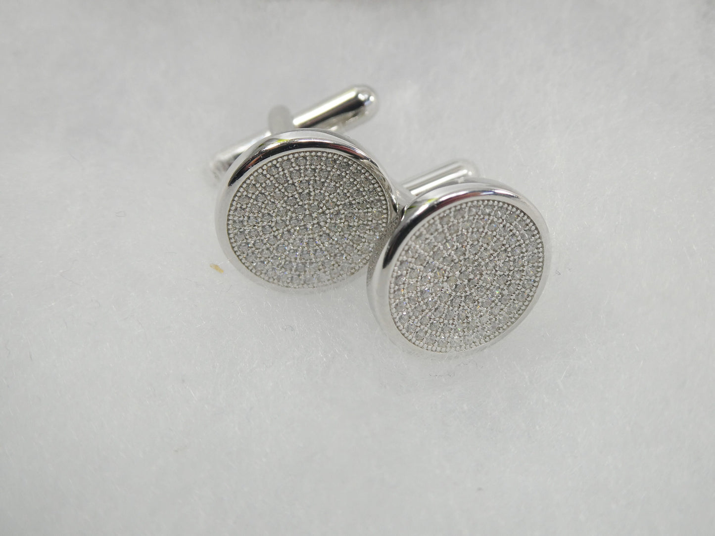 real 925 sterling silver micro fave full stone setting cufflinks