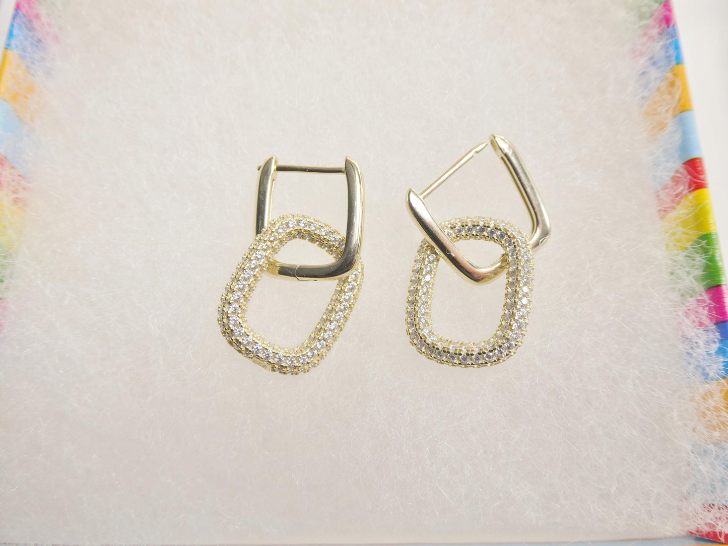 real 925 sterling silver u-shape paperclip earrings