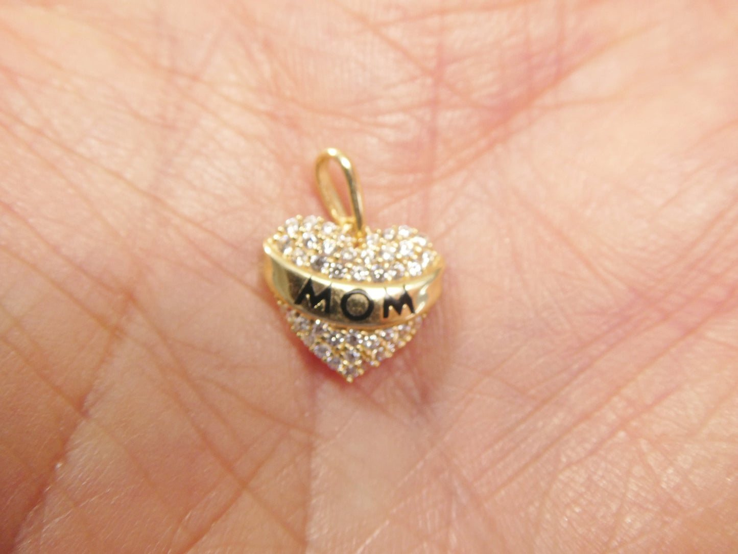 10k real solid yellow gold mom pendent and 16 inch Valentino necklace