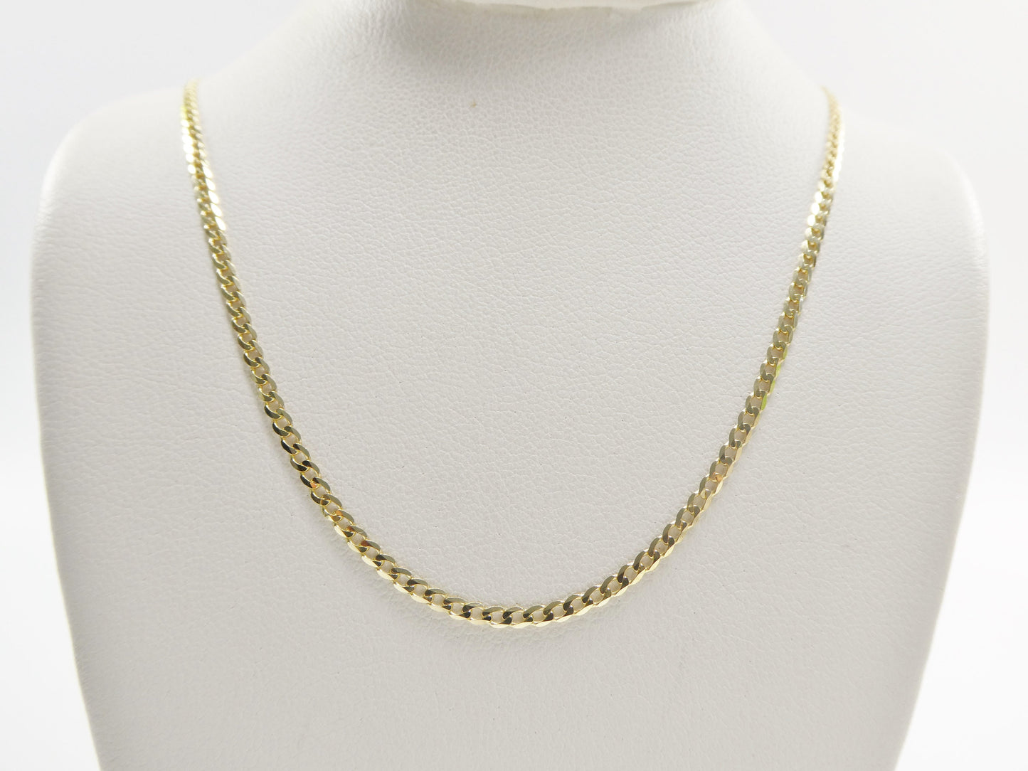 real 14k solid yellow gold 2mm flat curve baby chain