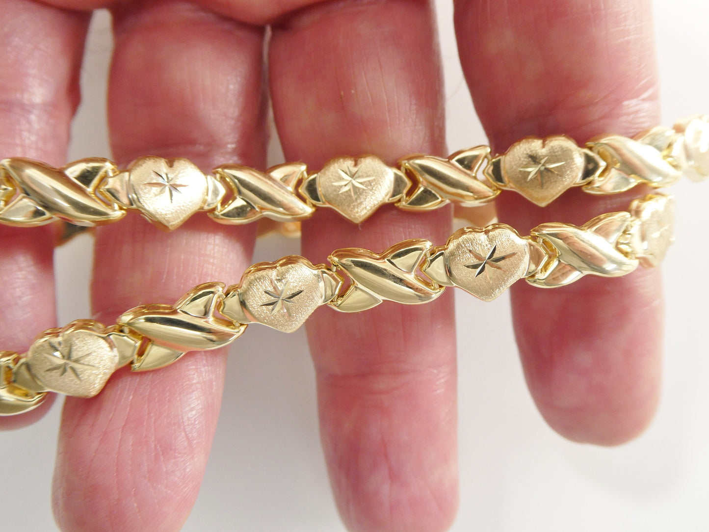 real 925 sterling silver xo heart hugs and kisses necklace 14k yellow gold finish
