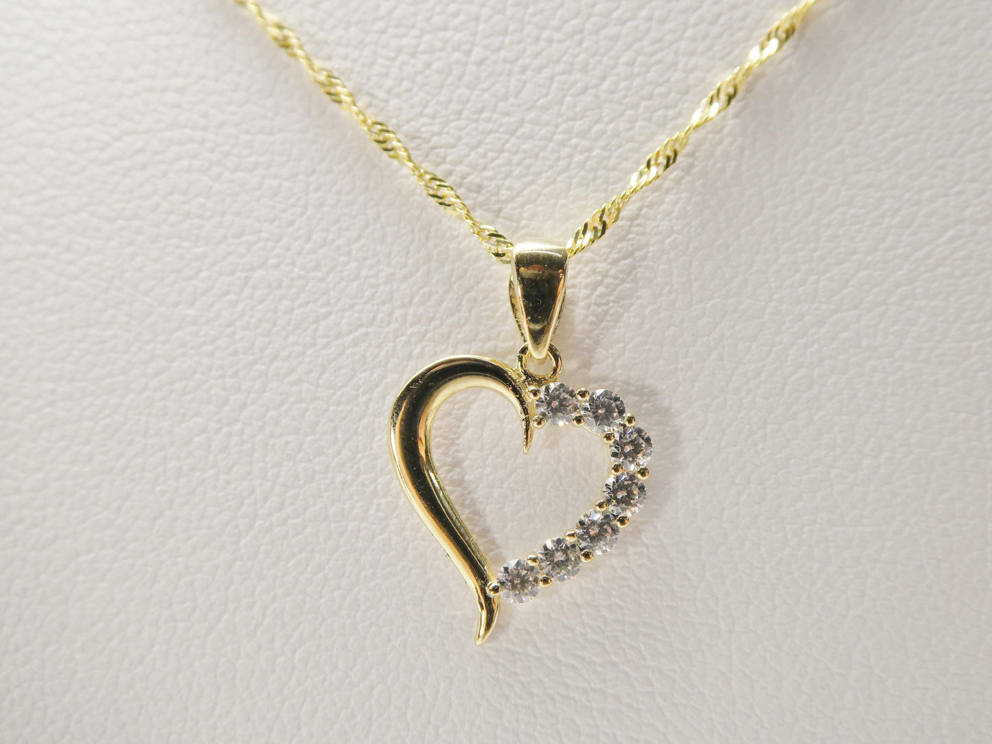 10k real solid yellow gold 16 inch chain and heart pendent set