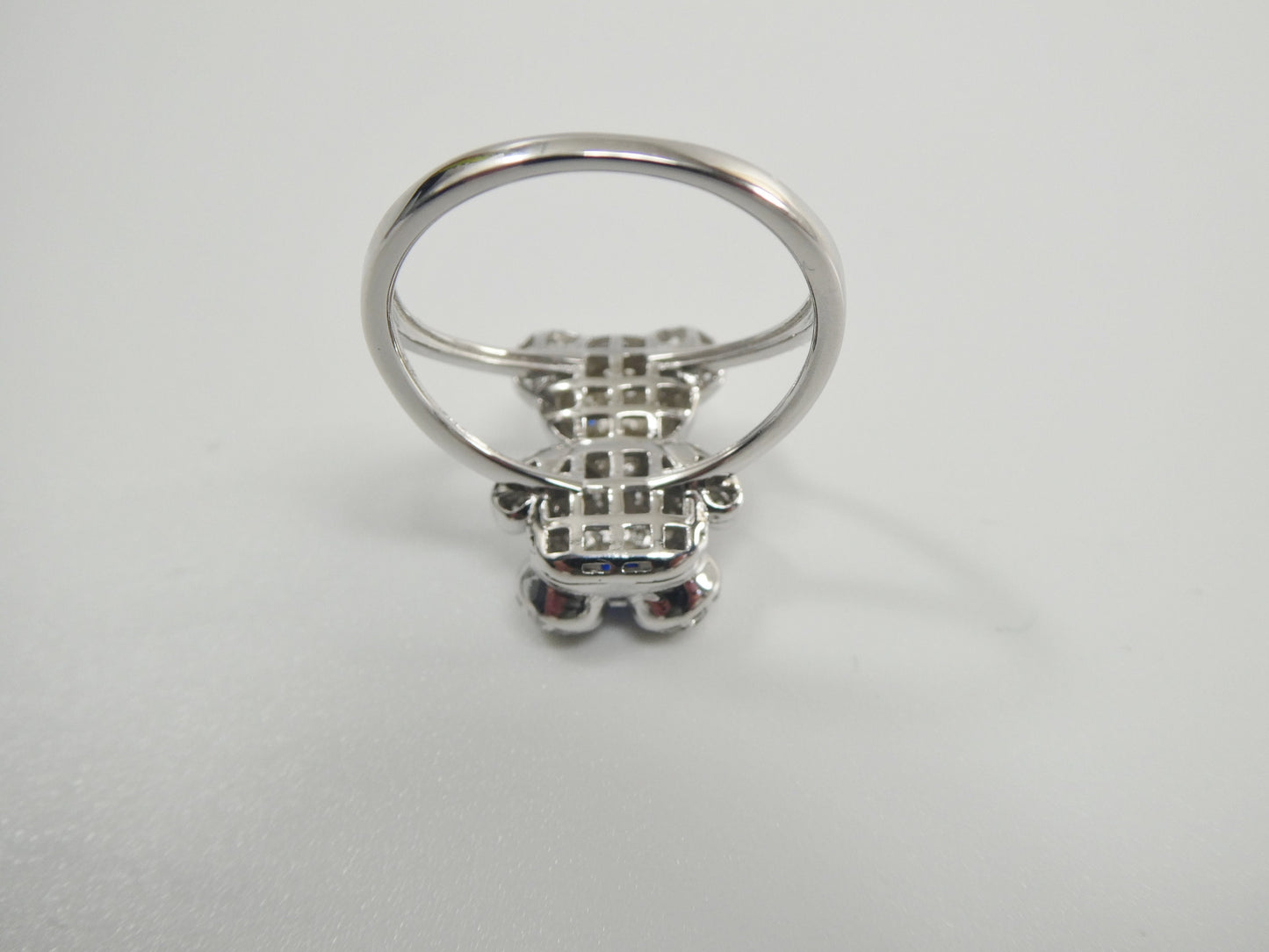 real solid 925 sterling silver teddy bear ring