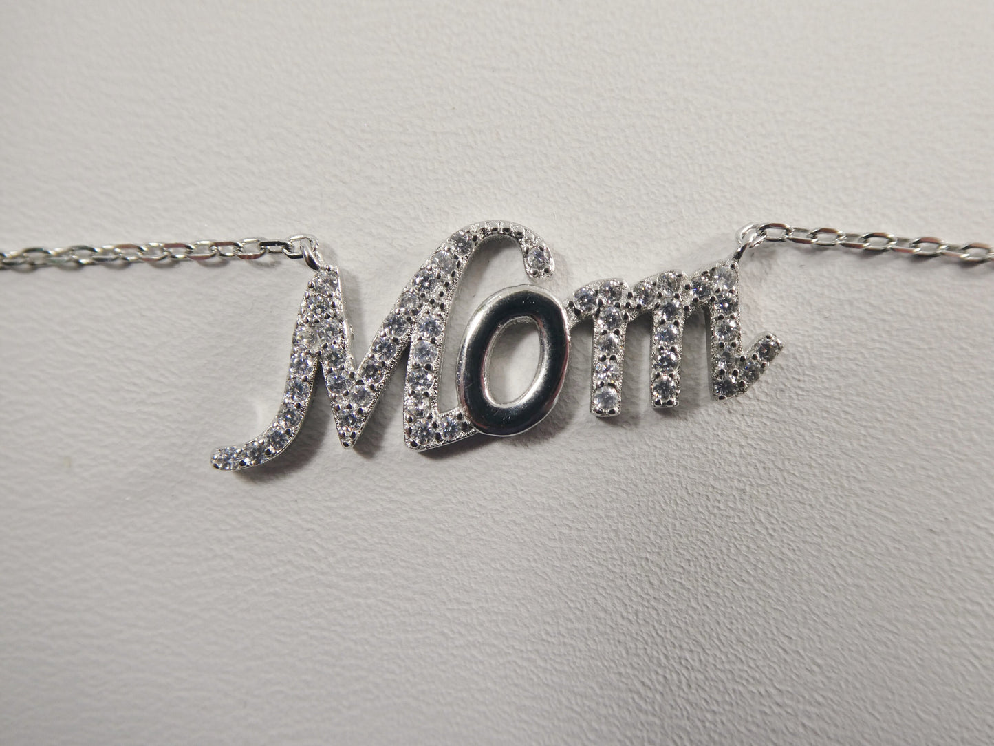 16 inch plus two inch extension real 925 sterling silver mom necklace