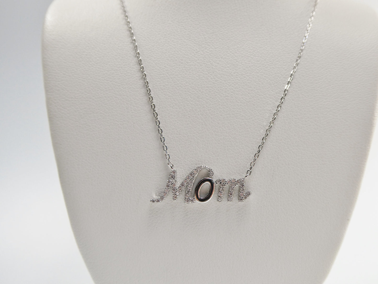 16 inch plus two inch extension real 925 sterling silver mom necklace