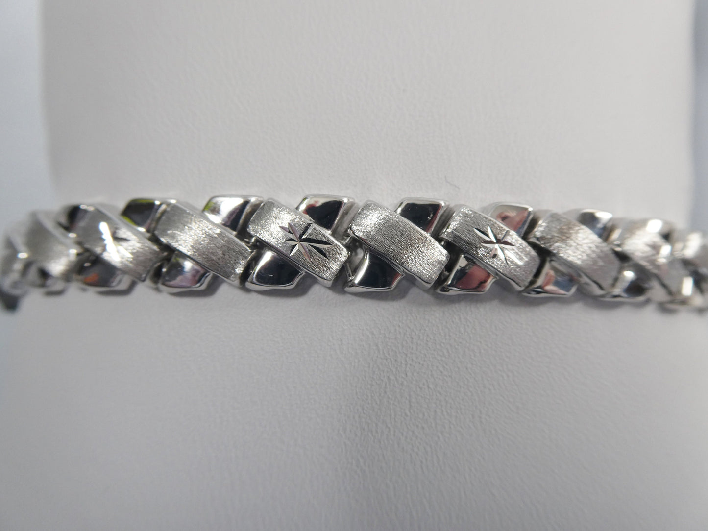 925 real sterling silver set necklace and bracelet stampato x style 14k white gold tone finish