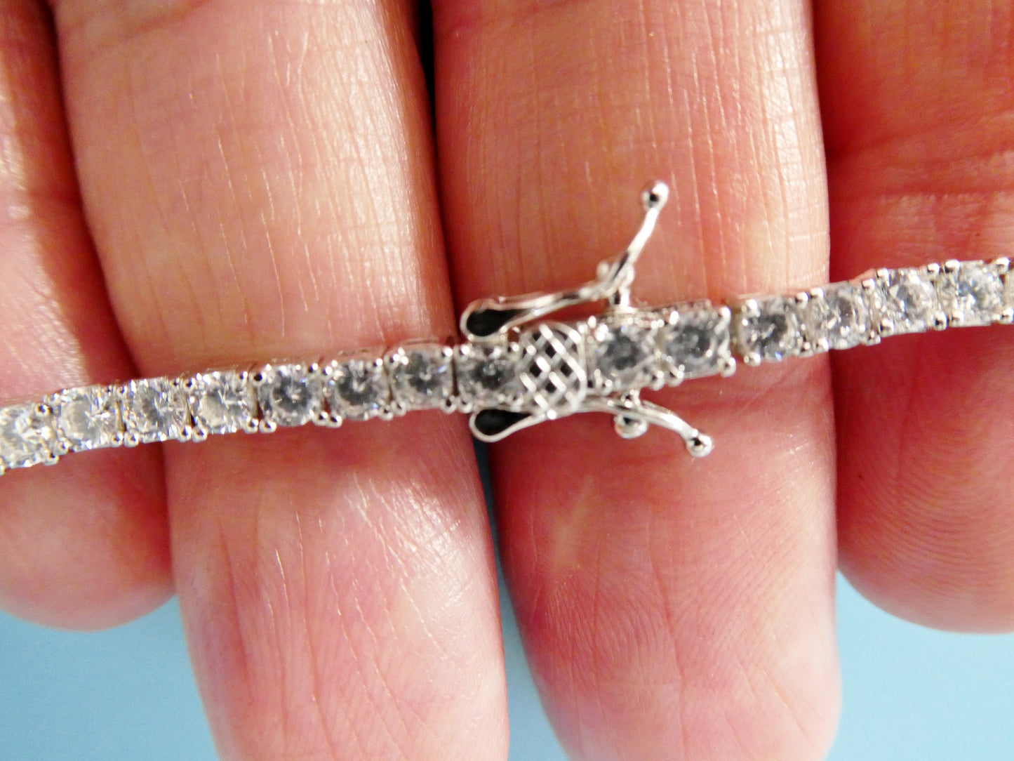 real 925 sterling silver 2.5MM 6 INCH tennis bracelet