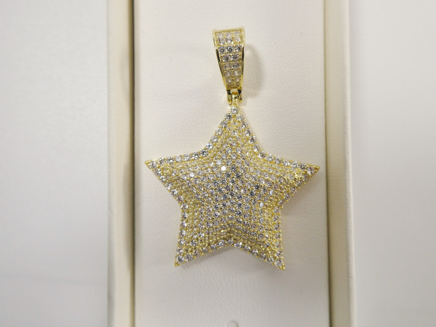 real 925 sterling silver 2mm moon cut chain and star charm pendent