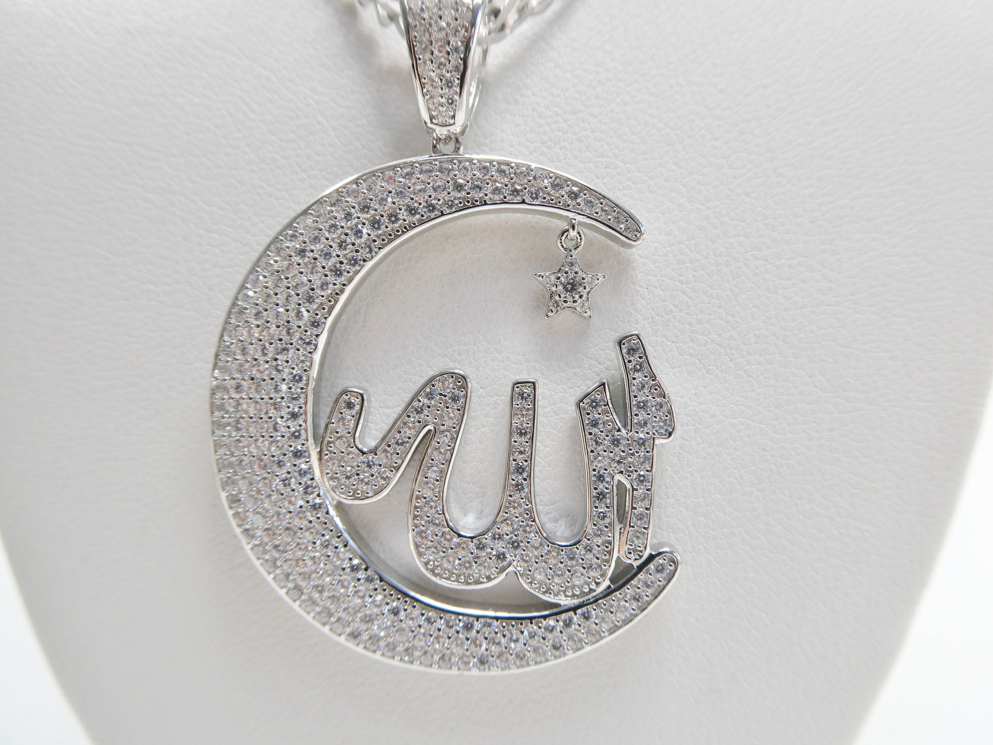 real 925 sterling silver large Muslim Allah pendent charm