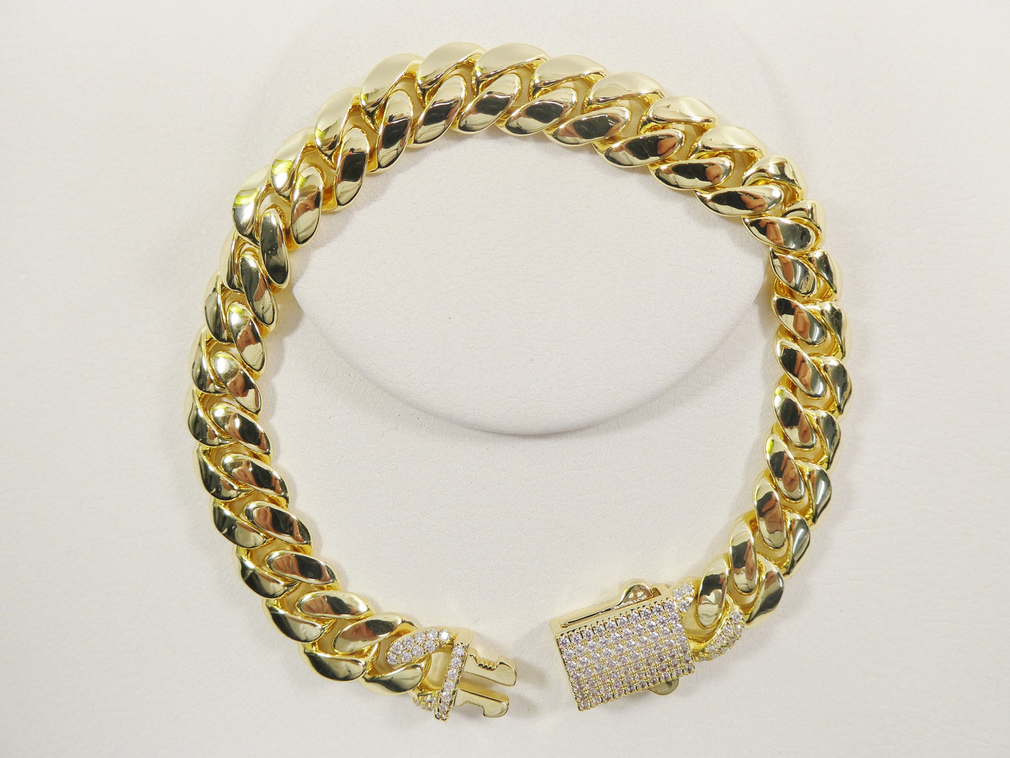 18k gold filled Monaco 10mm bracelet 7" 8" length