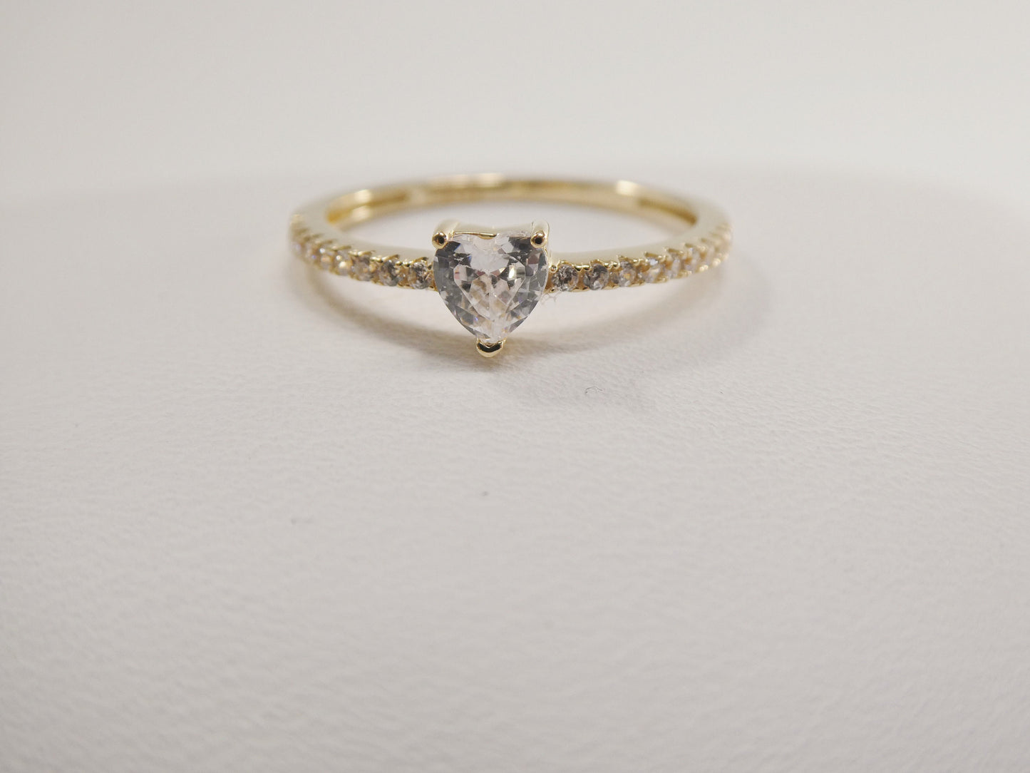 real 14k solid yellow gold women's classic micro pave setting pinky ring