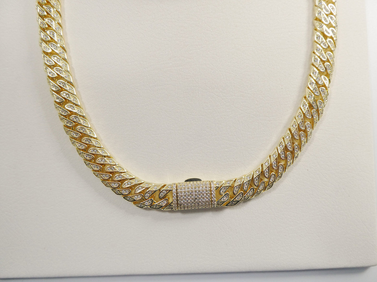 14k gold filled fancy lock Monaco choker necklace
