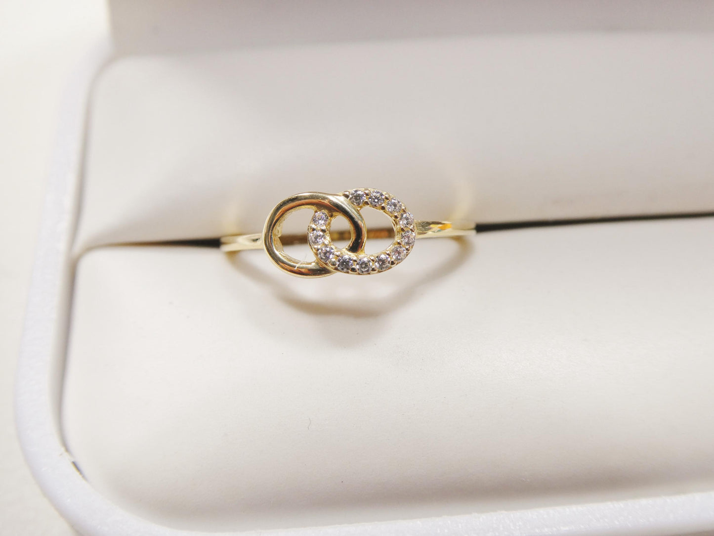 real 10k solid yellow gold women's classic micro pave setting ring