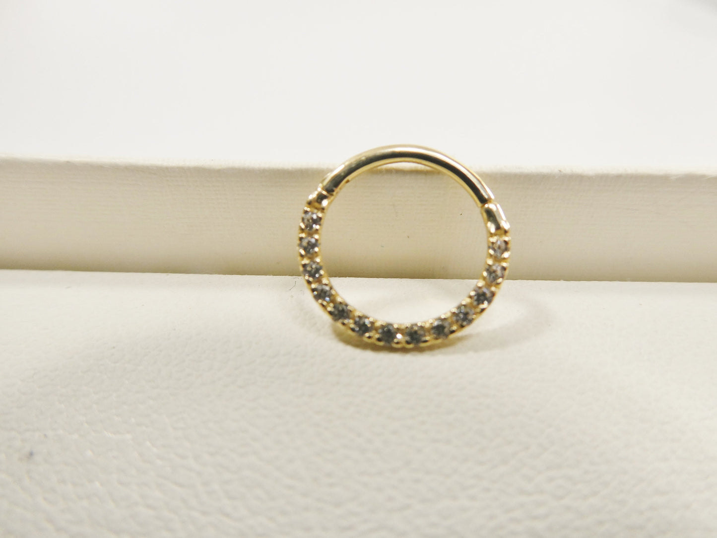 14k real solid yellow gold cz hoop earring cartilage daith ring piercing