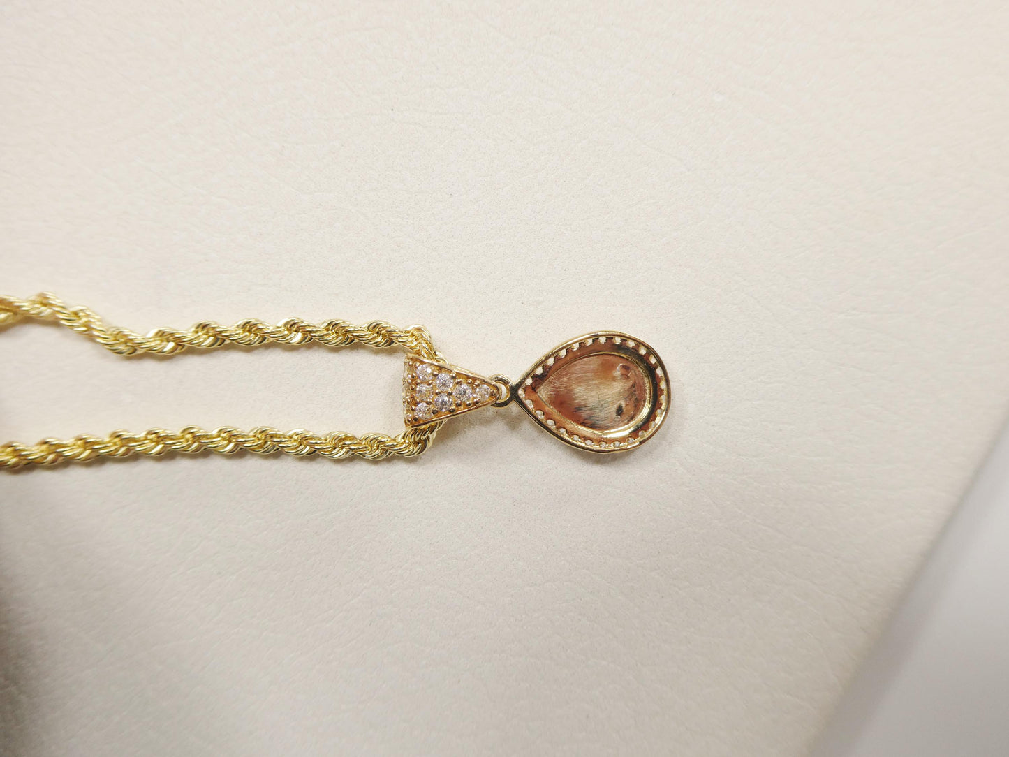 10k real solid yellow gold crown pendent and rope necklace