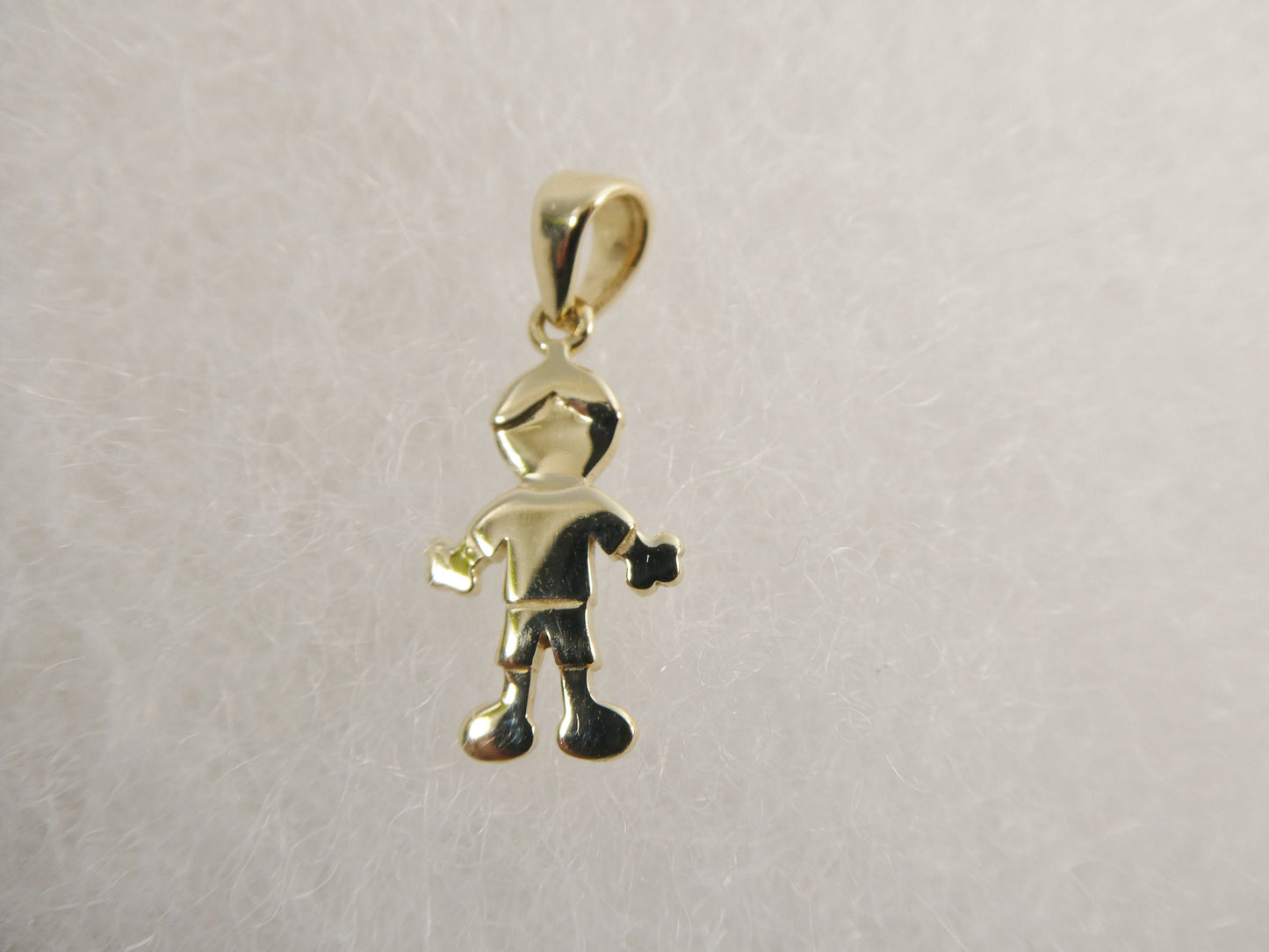 14k real solid yellow gold baby boy charm pendent