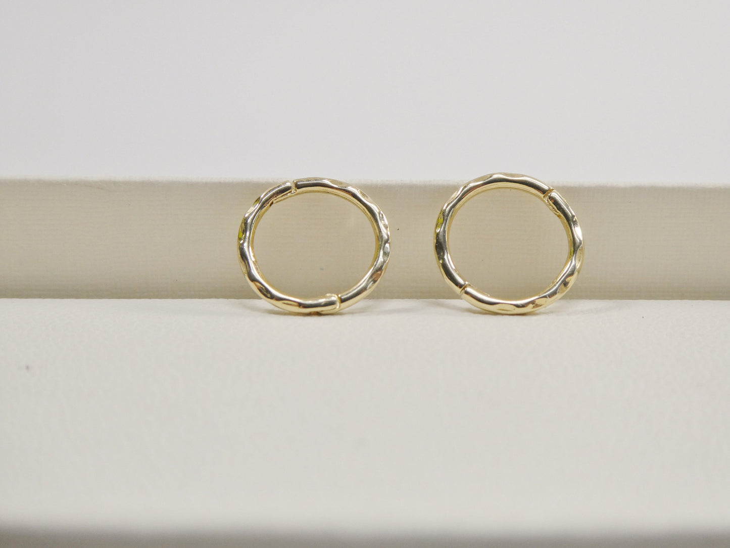 real 10k solid yellow gold diamond cut 10mm hidden lock clasp small hoop earring