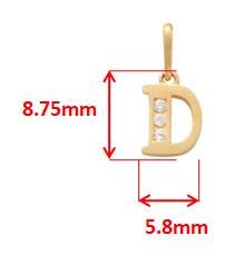 10k real solid yellow gold mini small initial alphabet pendent charm