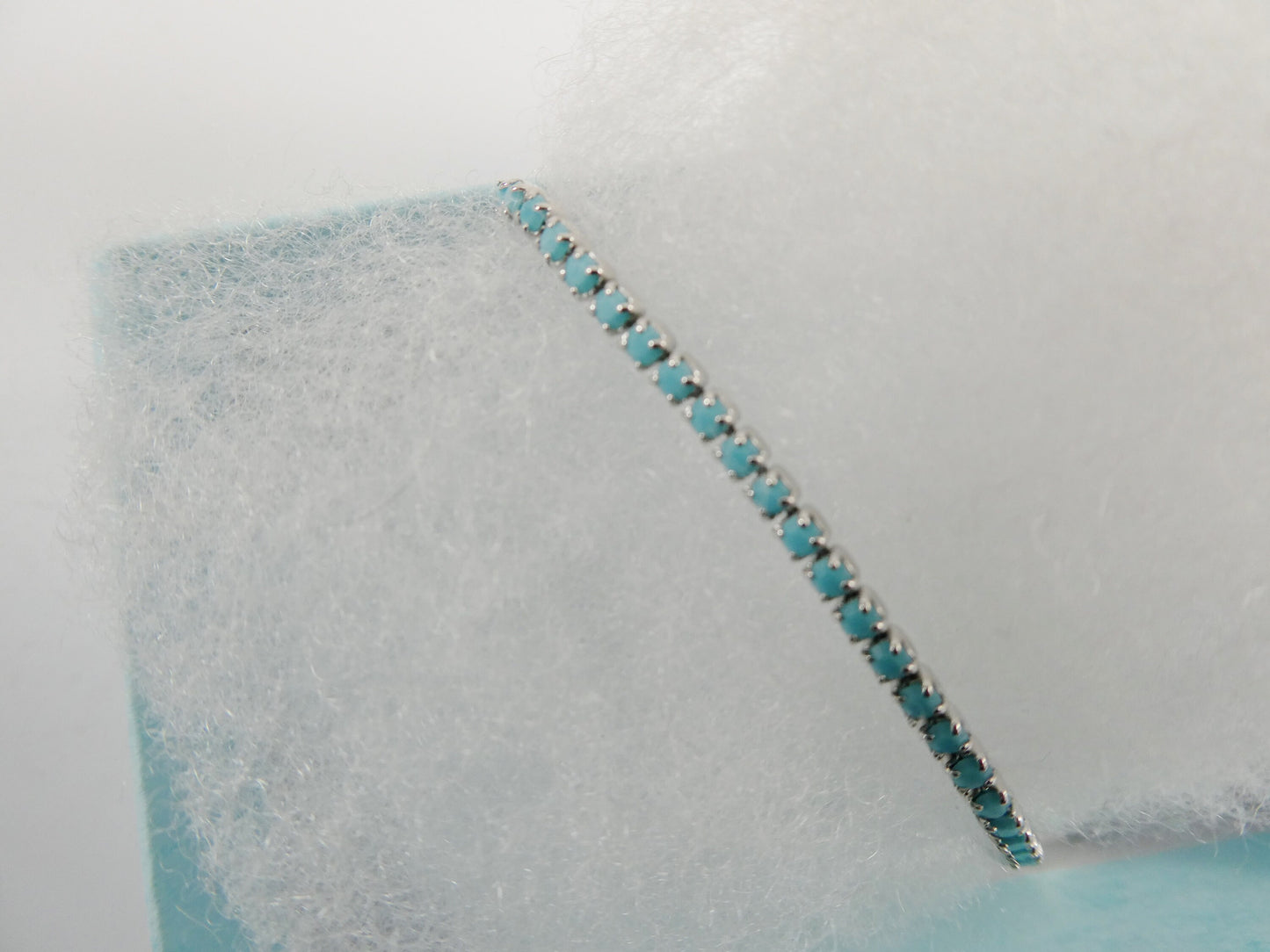 Turquoise anklet with extension tennis bracelet real 925 sterling silver