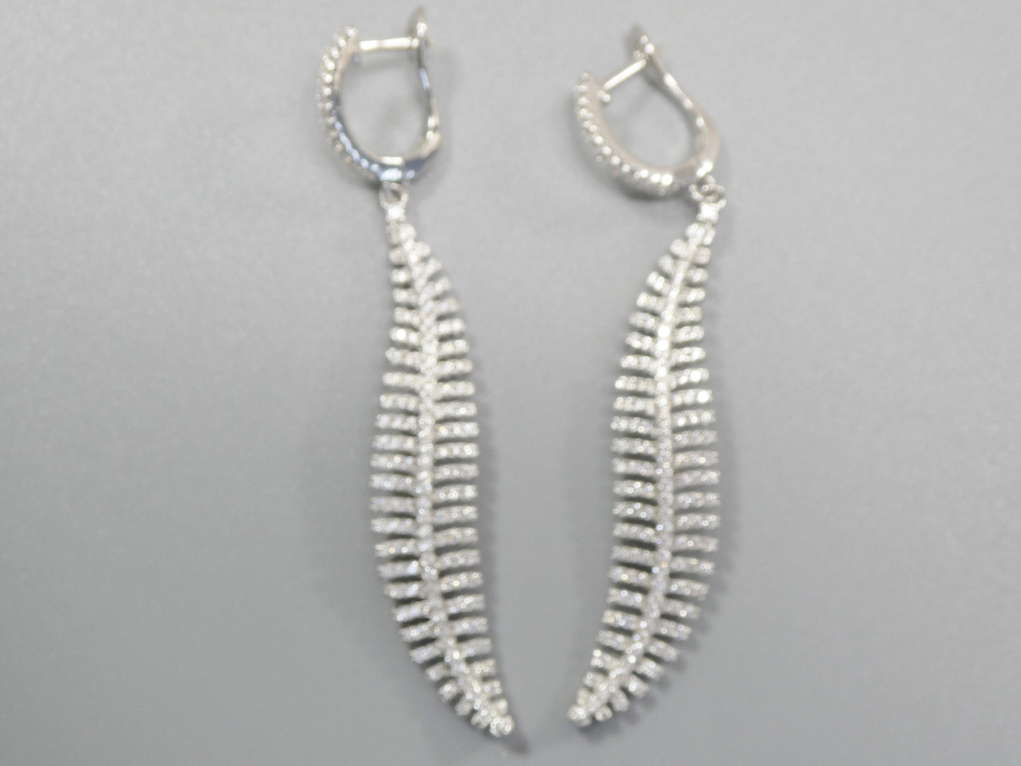 real 925 sterling silver micro pave setting 14k white gold color finish drop earring