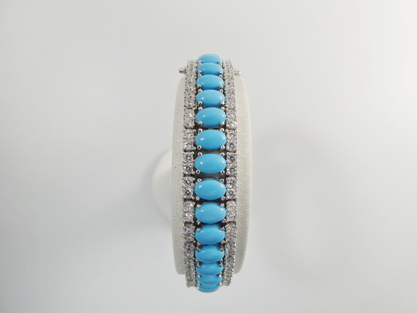 7/ 7.5 inch real 925 sterling silver turquoise tennis bracelet