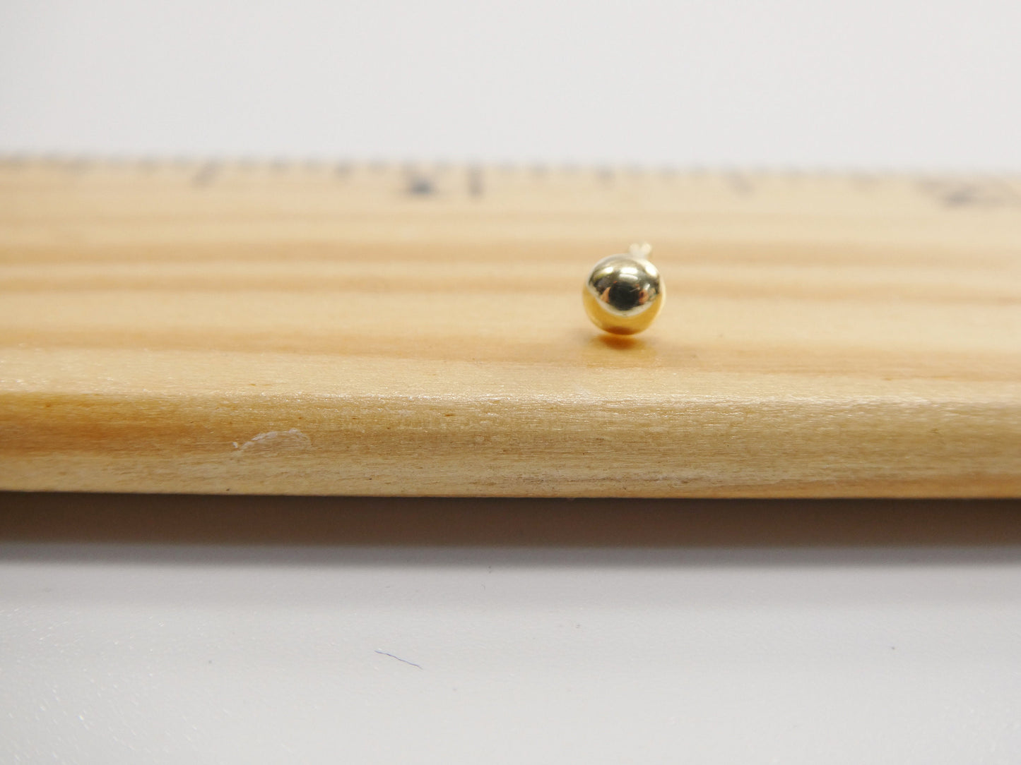 14k real solid yellow gold plain ball stud nose ring