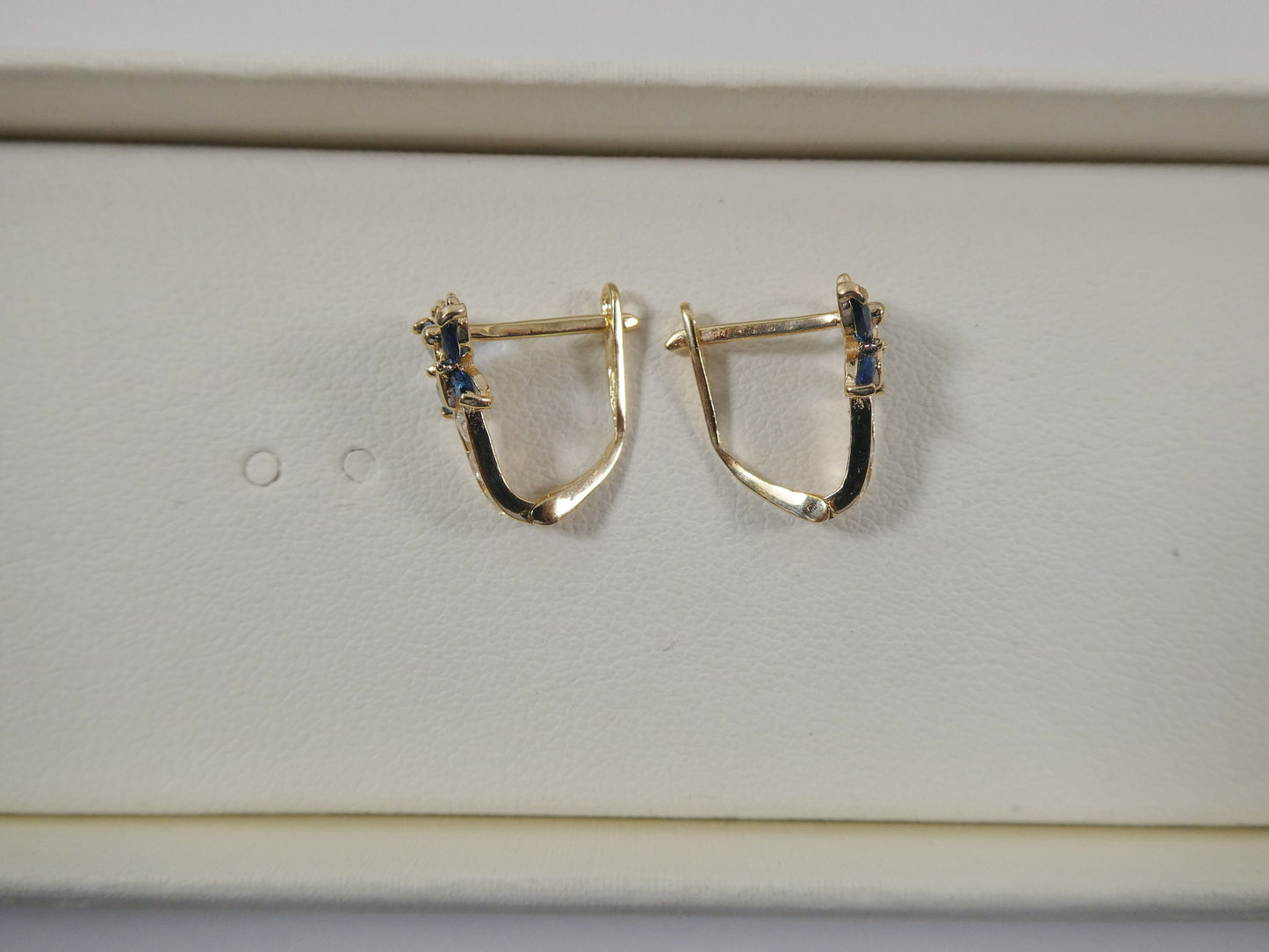 real 10k solid yellow gold birthstone color butterfly French back earrings