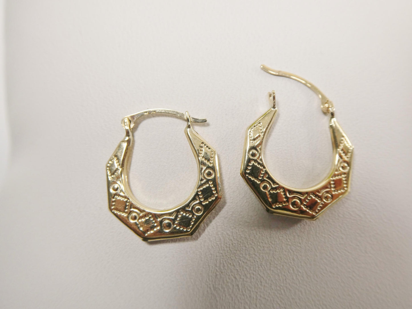 10k real solid yellow gold classic design children hoop earrings