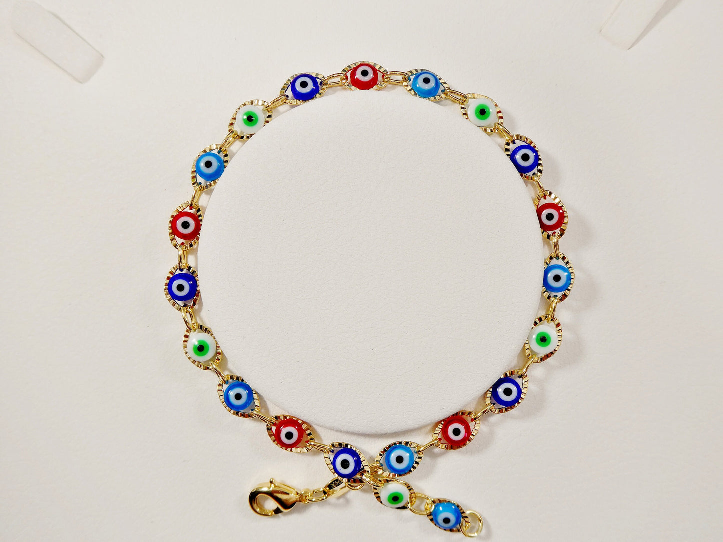 5.5 inch 18k gold filled multi color EVIL EYE baby bracelet