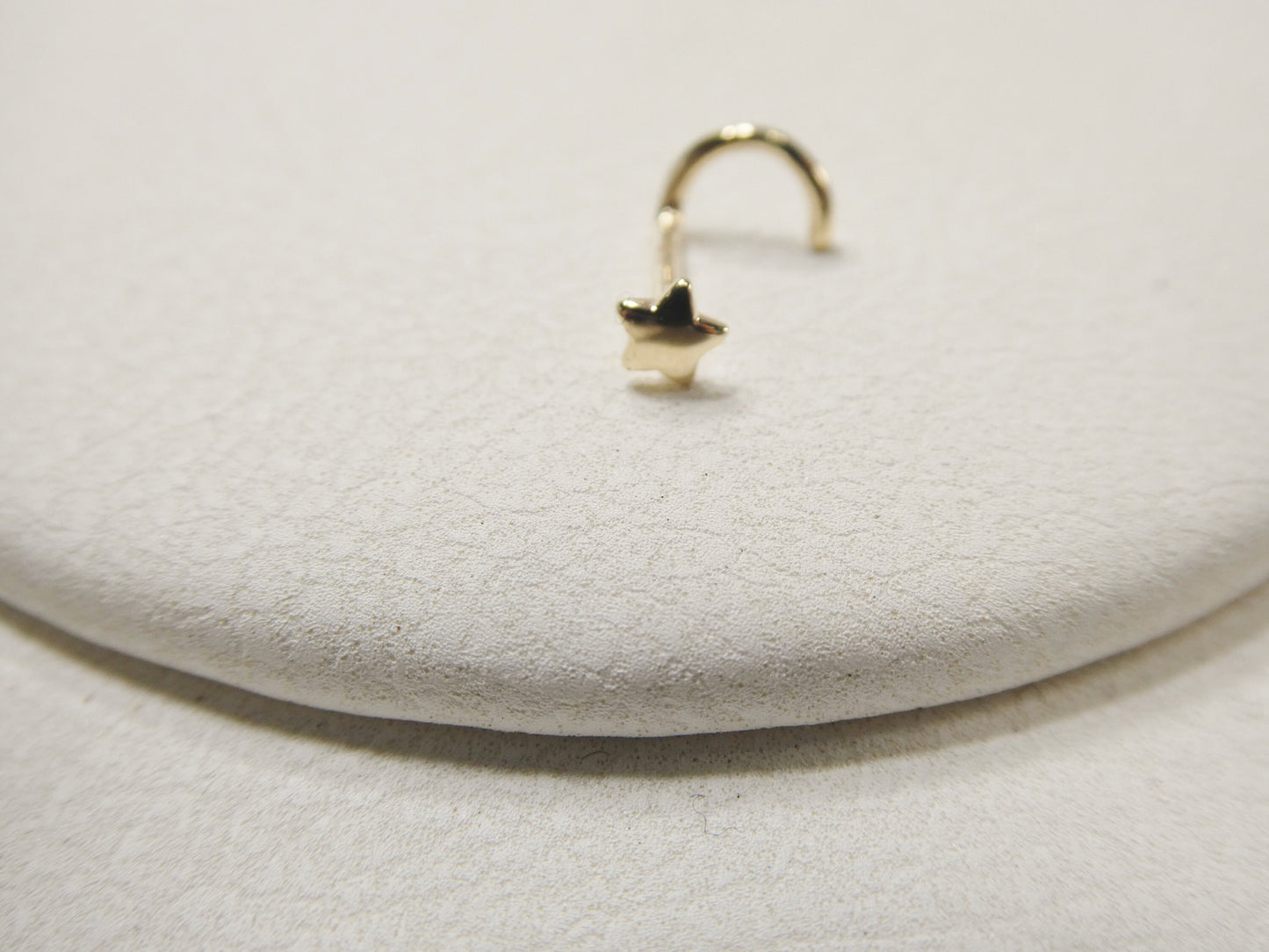 14k real solid yellow gold twist star stud nose ring