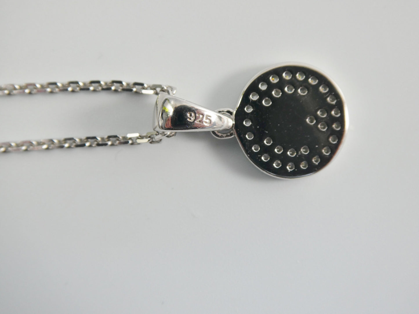 real 925 sterling silver initial pendent with 16 inch cable chain