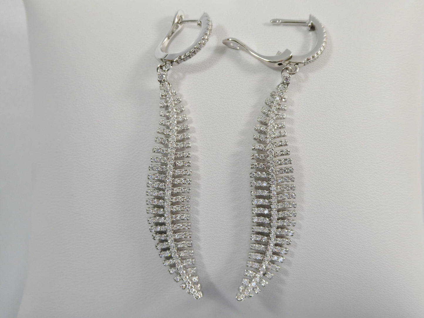 real 925 sterling silver micro pave setting 14k white gold color finish drop earring