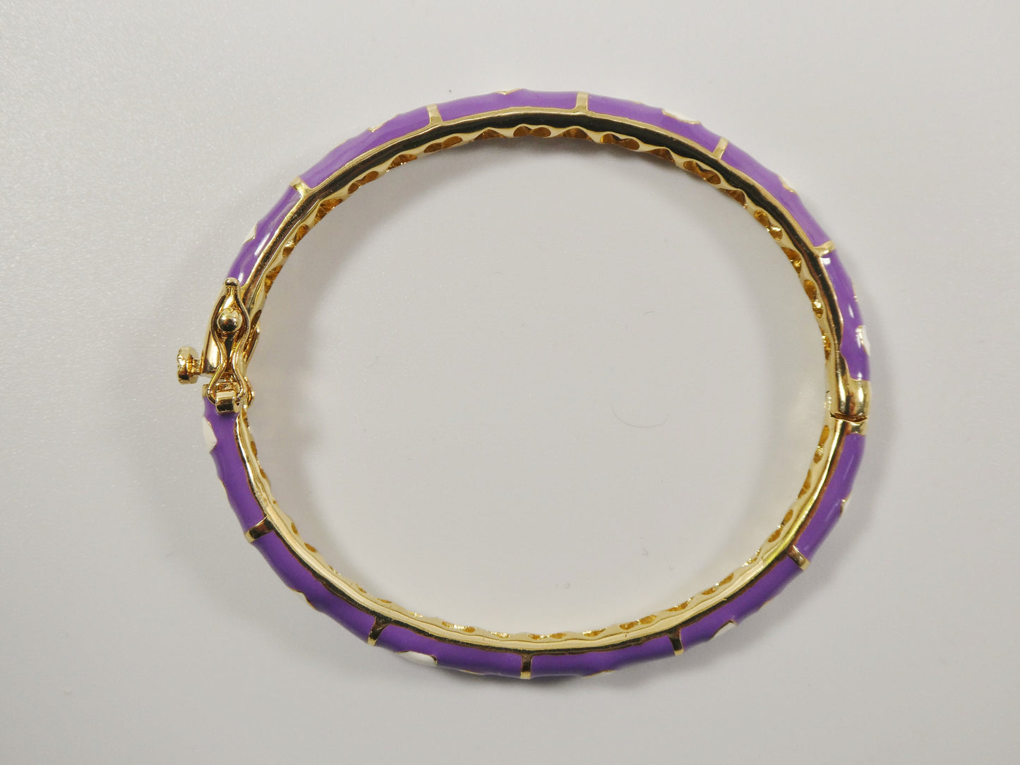 18k yellow gold filled 50mm purple enamel children bangle bracelet