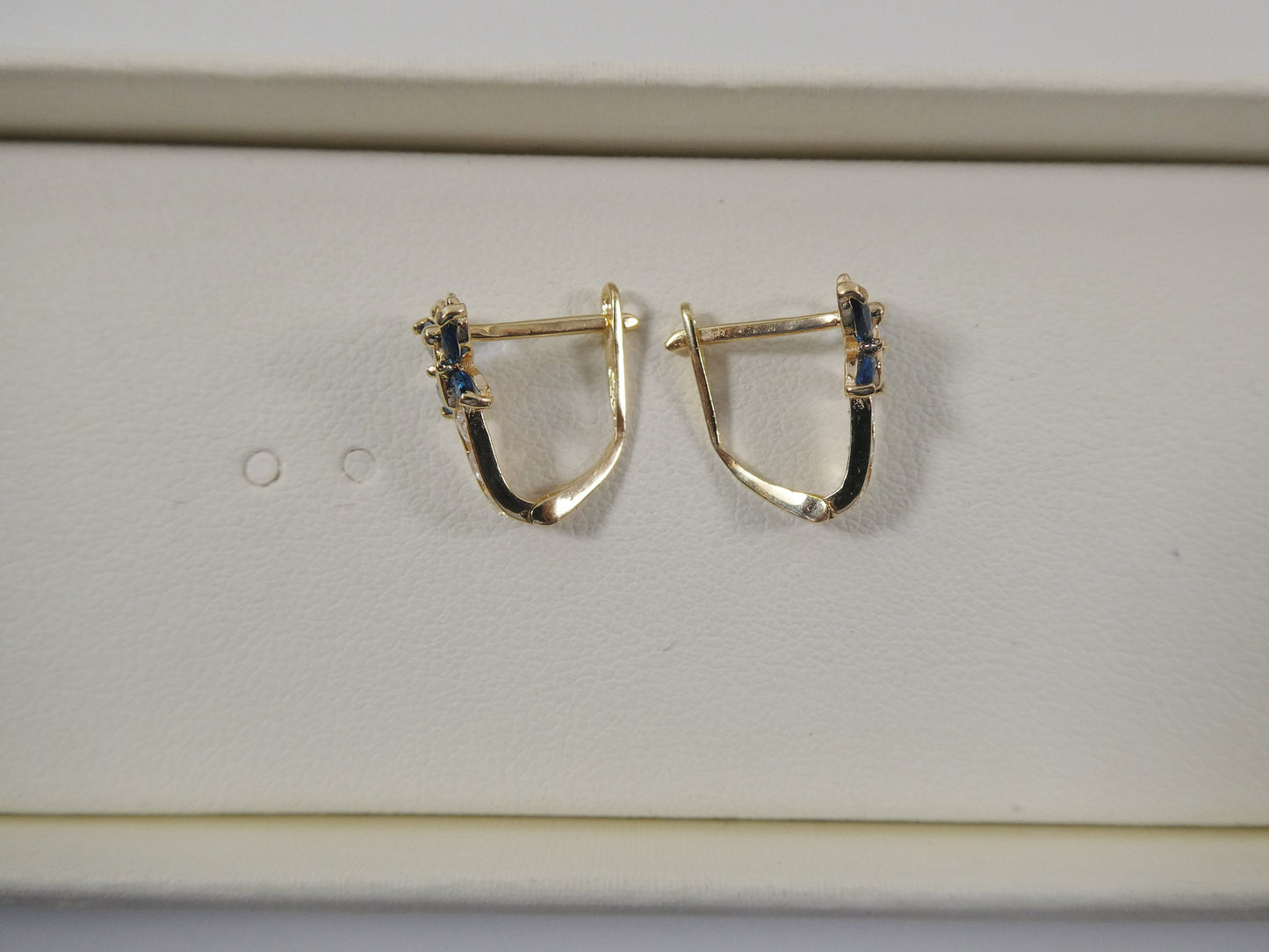 real 10k solid yellow gold birthstone color butterfly French back earring