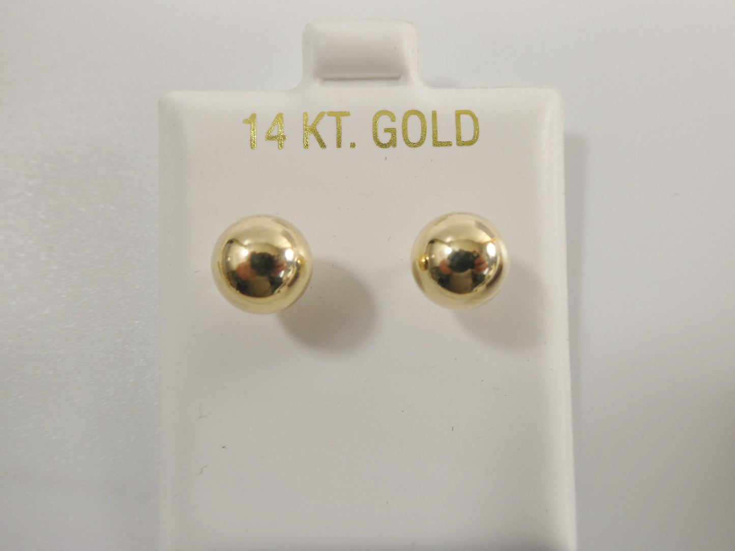 14k solid yellow gold high polish screw post ball earring