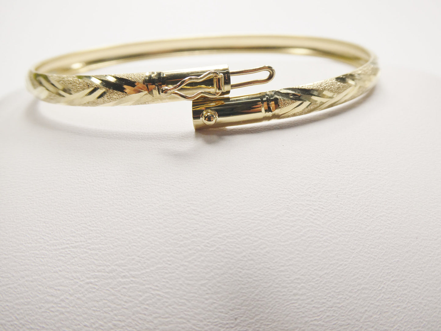 14K real solid yellow gold children baby bangle bracelet