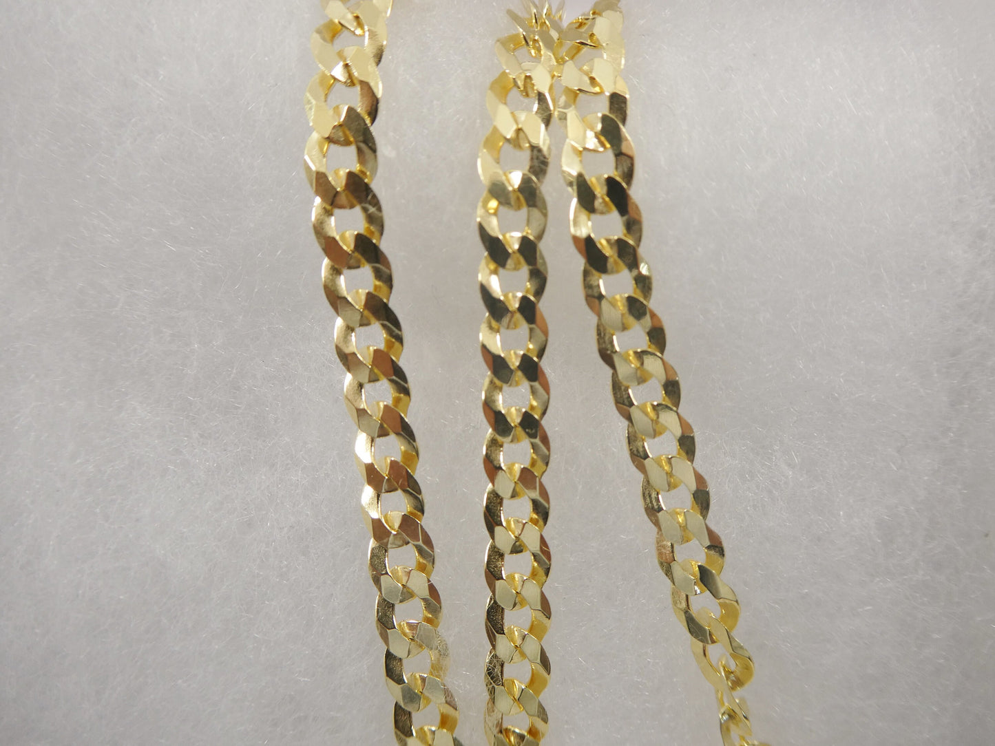 real 925 sterling silver solid curb chain 14k yellow gold finish