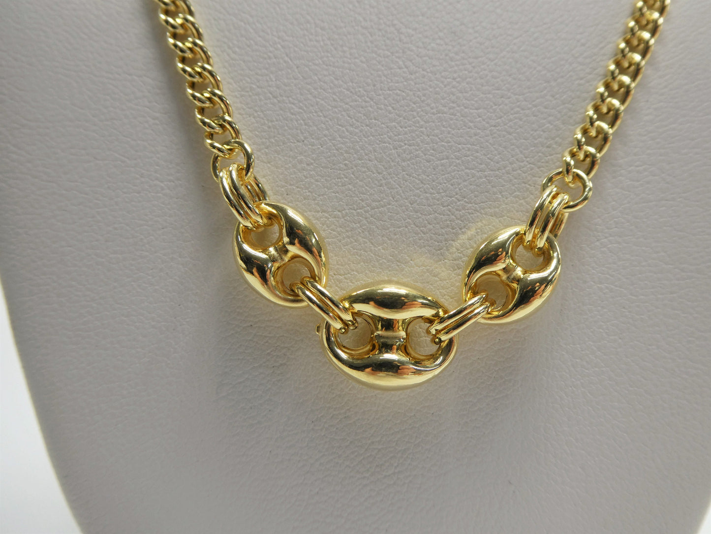 16 inch real 925 sterling silver puffed mariner necklace