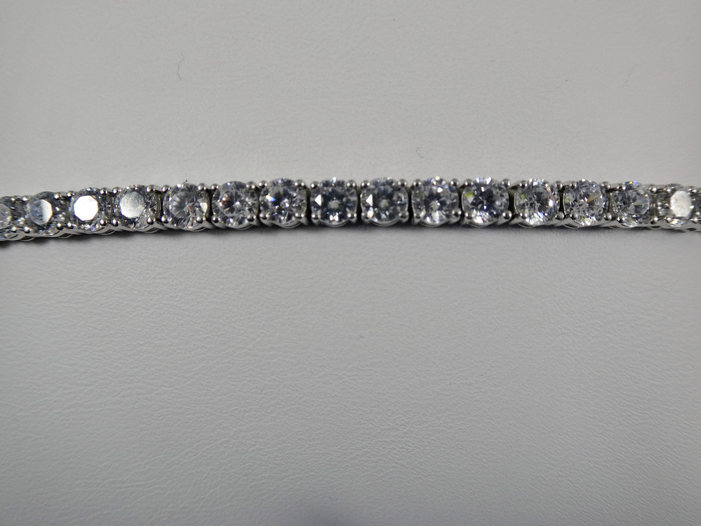real 925 sterling silver tennis bracelet 3mm / 4mm / 5mm white gold finish