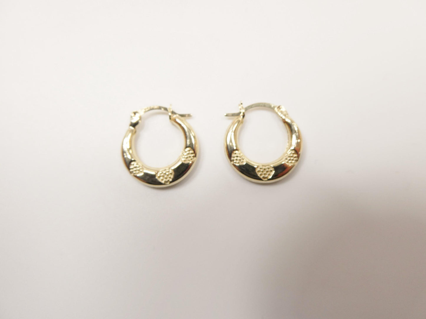 10k real solid yellow gold 14mm classic design children hoop earrings