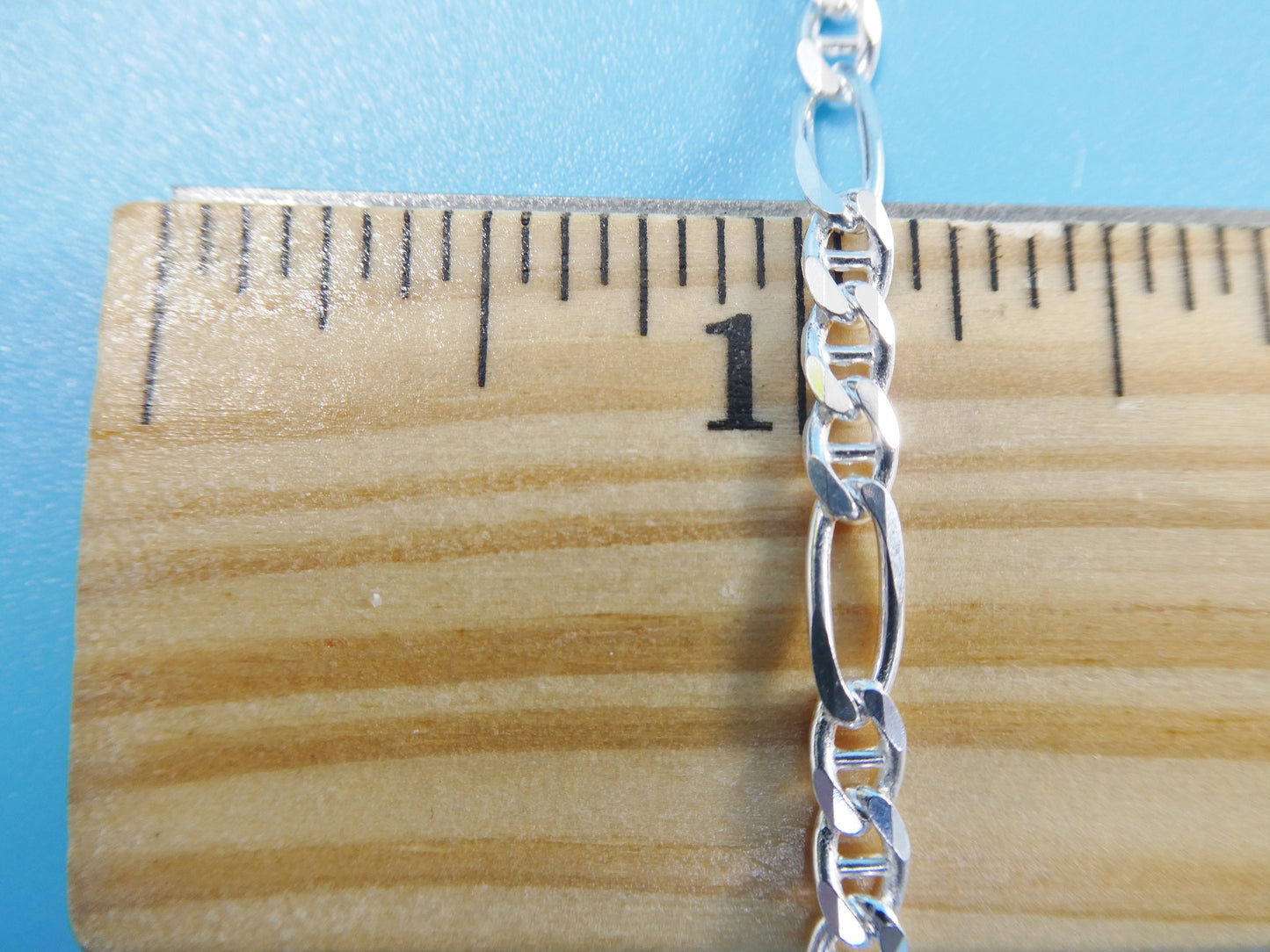 new style real 925 sterling silver 3.6MM Italian figaro / mariner solid chain lobster lock clasp