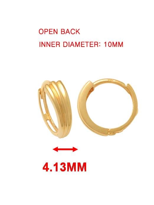 real 10k solid yellow gold designer hoop huggie earrings