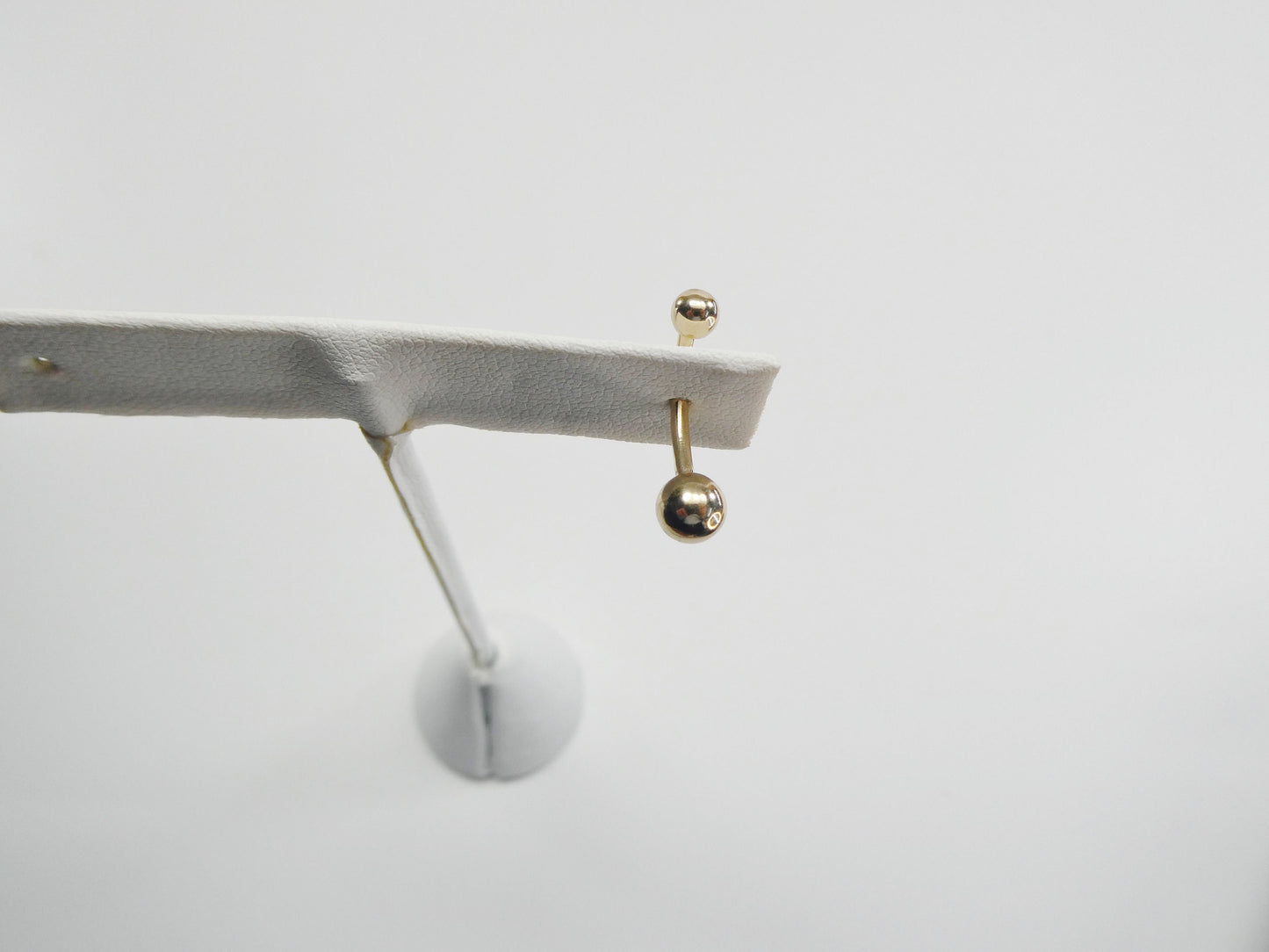 14k real solid yellow gold plain ball belly ring