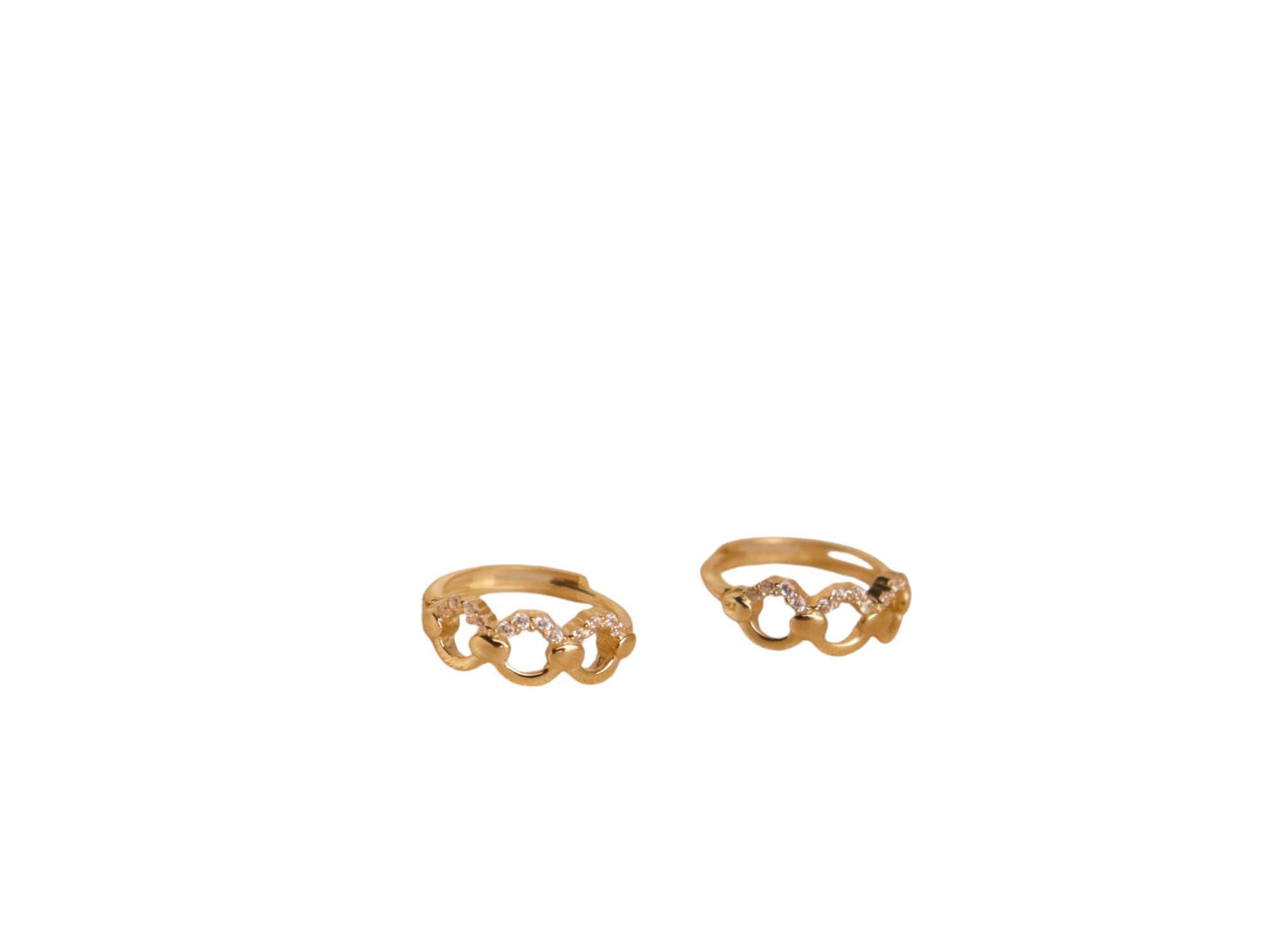 real 10k solid yellow gold designer hoop huggie earrings