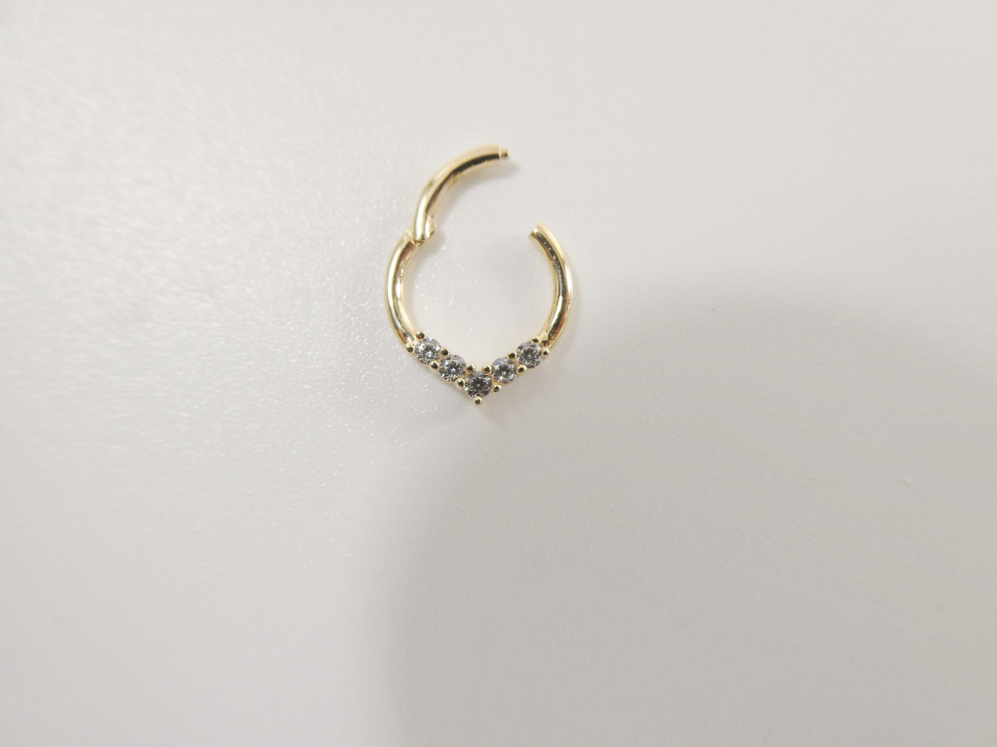 14k real solid yellow gold cartilage daith septum body ring piercing