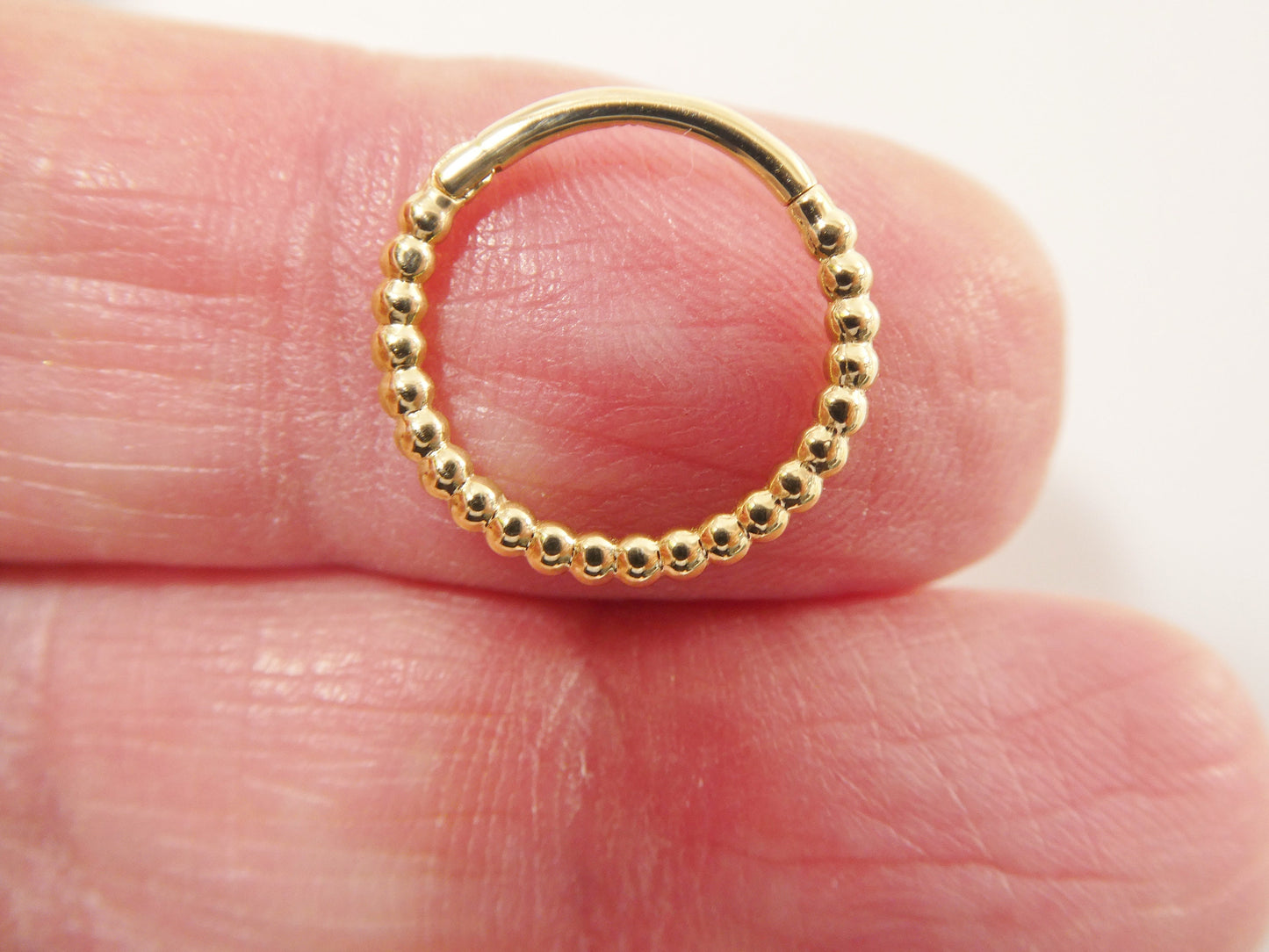 14k real solid yellow gold cartilage daith septum body ring piercing